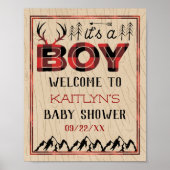 Het is een jongen! Rustic Play Lumberjack Baby sho Poster (Voorkant)
