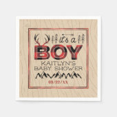 Het is een jongen! Rustic Play Lumberjack Baby sho Servet (Voorkant)