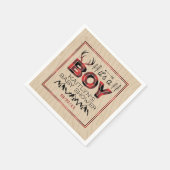 Het is een jongen! Rustic Play Lumberjack Baby sho Servet (Hoek)