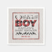 Het is een jongen! Rustic Play Lumberjack Baby sho Servet (Voorkant)