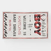 Het is een jongen! Rustic Play Lumberjack Baby sho Spandoek (Horizontaal)