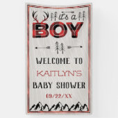 Het is een jongen! Rustic Play Lumberjack Baby sho Spandoek (Verticaal)