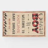 Het is een jongen! Rustic Play Lumberjack Baby sho Spandoek (Horizontaal)