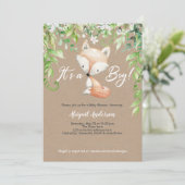 Het is een jongen, Rustic, Woodland, Greenery, Bab Kaart (Staand voorkant)