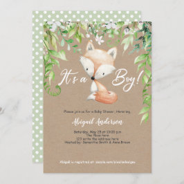 Het is een jongen, Rustic, Woodland, Greenery, Bab Kaart