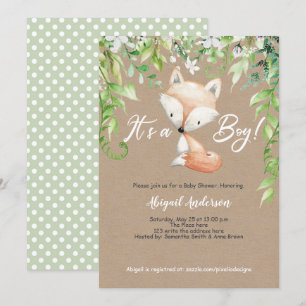 Het is een jongen, Rustic, Woodland, Greenery, Bab Kaart