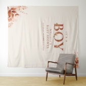 Het is een jongen rustieke Herfst Baby shower foto Wandkleed (In Situ (horizontaal))