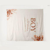 Het is een jongen rustieke Herfst Baby shower foto Wandkleed (Voorkant (horizontaal))