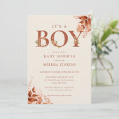 Het is een jongen rustieke Herfst bloemige brief B Kaart (Staand voorkant)