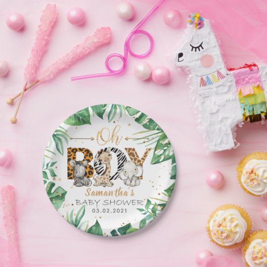 Het is een jongen! Safari Baby shower Bord (Feest)