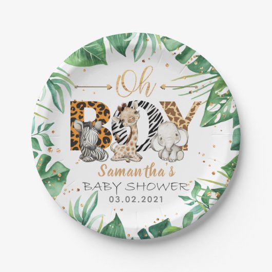 Het is een jongen! Safari Baby shower Bord (Voorkant)