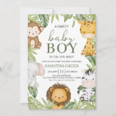 Het is een jongen Safari Baby Shower Kaart (Voorkant)