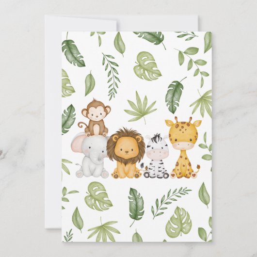 Het is een jongen Safari Baby Shower Kaart (Achterkant)