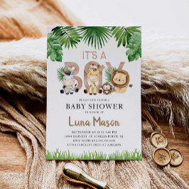 Het is een Jongen Safari Baby shower Uitnodiging