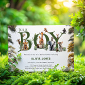 Het is een Jongen Safari Baby shower Uitnodiging