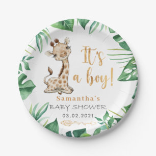 Het is een jongen! Safari Giraffe Baby shower Bord