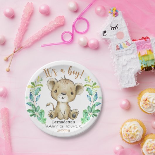 Het is een jongen! Safari Lion Baby shower Bord (Feest)