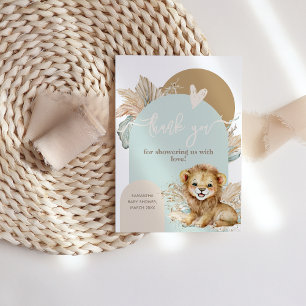 Het is een jongen Safari Theme Lion Baby shower Bedankkaart