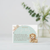 Het is een jongen Safari Theme Lion Baby shower bo Informatiekaartje (Staand voorkant)