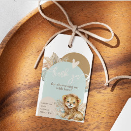 Het is een jongen Safari Theme Lion Baby shower Cadeaulabel