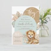 Het is een jongen Safari Theme Lion Baby shower Kaart (Staand voorkant)