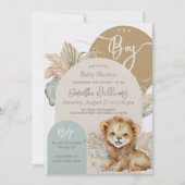 Het is een jongen Safari Theme Lion Baby shower Kaart (Voorkant)
