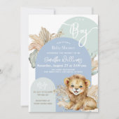 Het is een jongen Safari Theme Lion Baby shower Kaart (Voorkant)