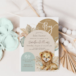 Het is een jongen Safari Theme Lion Baby shower Kaart