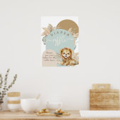 Het is een jongen Safari Theme Lion Baby shower Poster (Keuken)