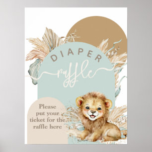 Het is een jongen Safari Theme Lion Baby shower Poster