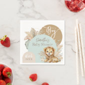 Het is een jongen Safari Theme Lion Baby shower Servet (Insitu)
