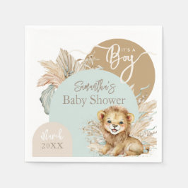 Het is een jongen Safari Theme Lion Baby shower Servet