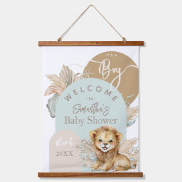 Het is een jongen Safari Theme Lion Baby shower We Hangend Wandkleed