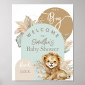 Het is een jongen Safari Theme Lion Baby shower We Poster (Voorkant)
