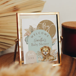 Het is een jongen Safari Theme Lion Baby shower We Poster