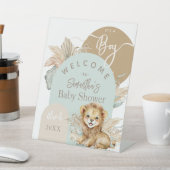 Het is een jongen Safari Theme Lion Baby shower We Reclamebord Met Voetstuk (Insitu)