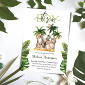 Het is een jongen Safari Wild Animal Tropisch Baby Kaart