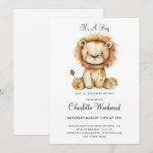 Het is een jongen Schattig Lion Cub Boy Baby showe Kaart (Voorkant / Achterkant)