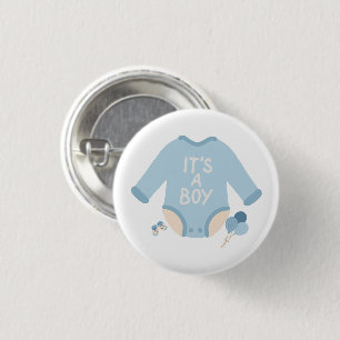 Het is een jongen Schattige baby aankondiging Ronde Button 3,2 Cm