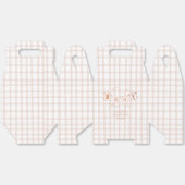 Het is een jongen! Schattige Brown Gingham Notedry Bedankdoosjes (Ongevouwen)