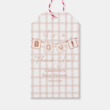 Het is een jongen! Schattige Brown Gingham Notedry