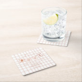 Het is een jongen! Schattige Brown Gingham Notedry Kartonnen Onderzetters (Insitu)