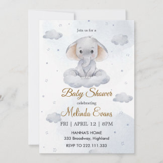 Het is een jongen schattige olifant baby shower kaart