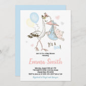 Het is een jongen Schattige Ooievaar Waterverf Bab Kaart (Voorkant / Achterkant)