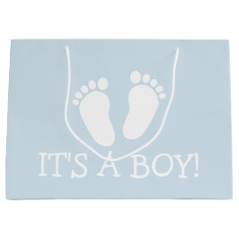 Het is een jongen schattige voetafdrukken baby sho groot cadeauzakje