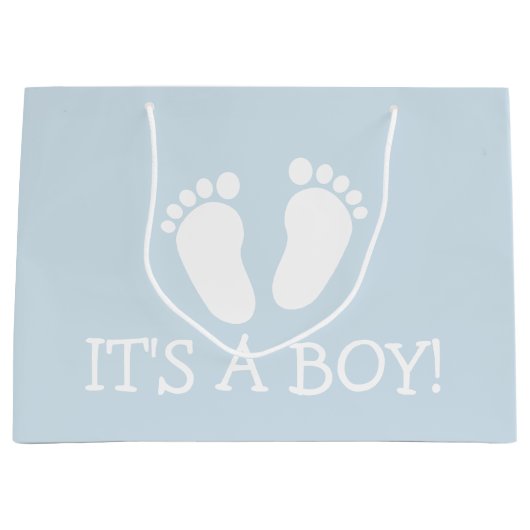Het is een jongen schattige voetafdrukken baby sho groot cadeauzakje (Voorkant)