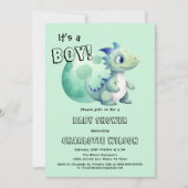 Het is een jongen! Schattigee dinosaurus met zijn Kaart (Voorkant)