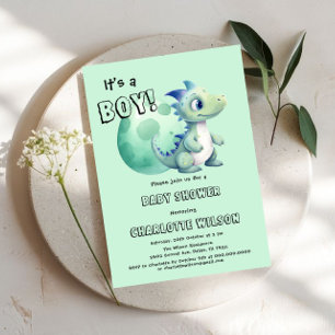 Het is een jongen! Schattigee dinosaurus met zijn Kaart