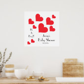 Het is een jongen! - Schattigee Rode Harten Custom Poster (Keuken)