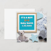 Het is een jongen Sociale Media, baby blauwe zwang Aankondiging (Voorkant / Achterkant)